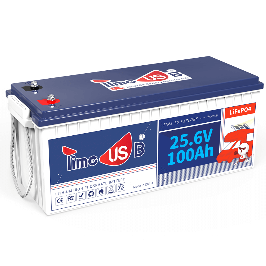 Timeusb 12.8V 100Ah Pro 1280Wh LiFePO4 Battery Built-in 100A BMS
