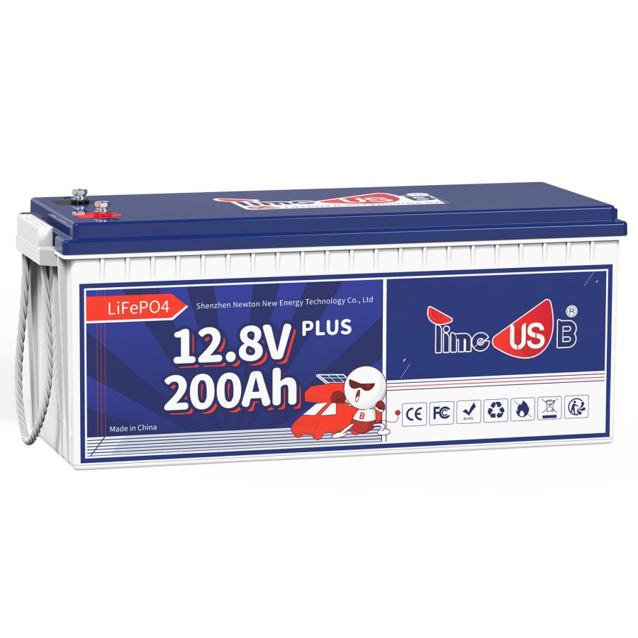 CHINS 12V 200Ah PLUS LiFePO4 Lithium Battery - Built-in 200A BMS