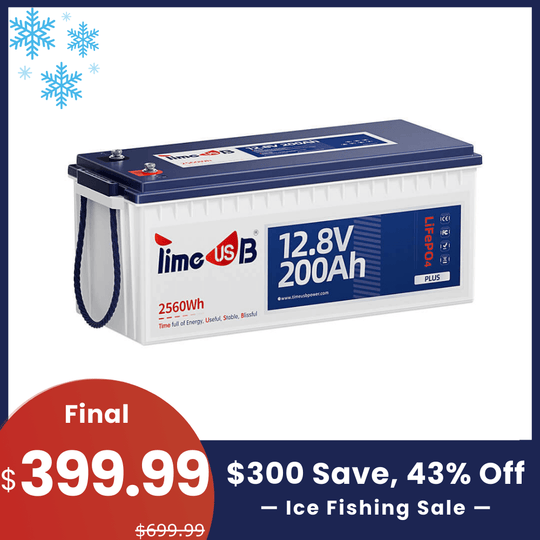 【🎣Ice Fishing Sale, New Version】Timeusb 12V 200Ah Plus Deep Cycle Battery