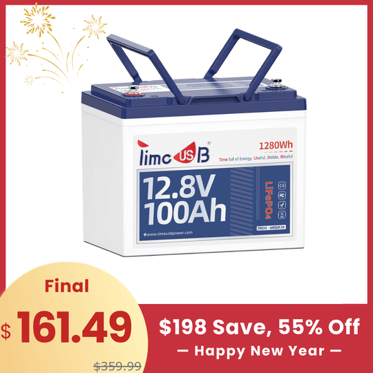 【New Version, 🔥New Year Sale】Timeusb 12V 100Ah Group 24 Deep Cycle Battery