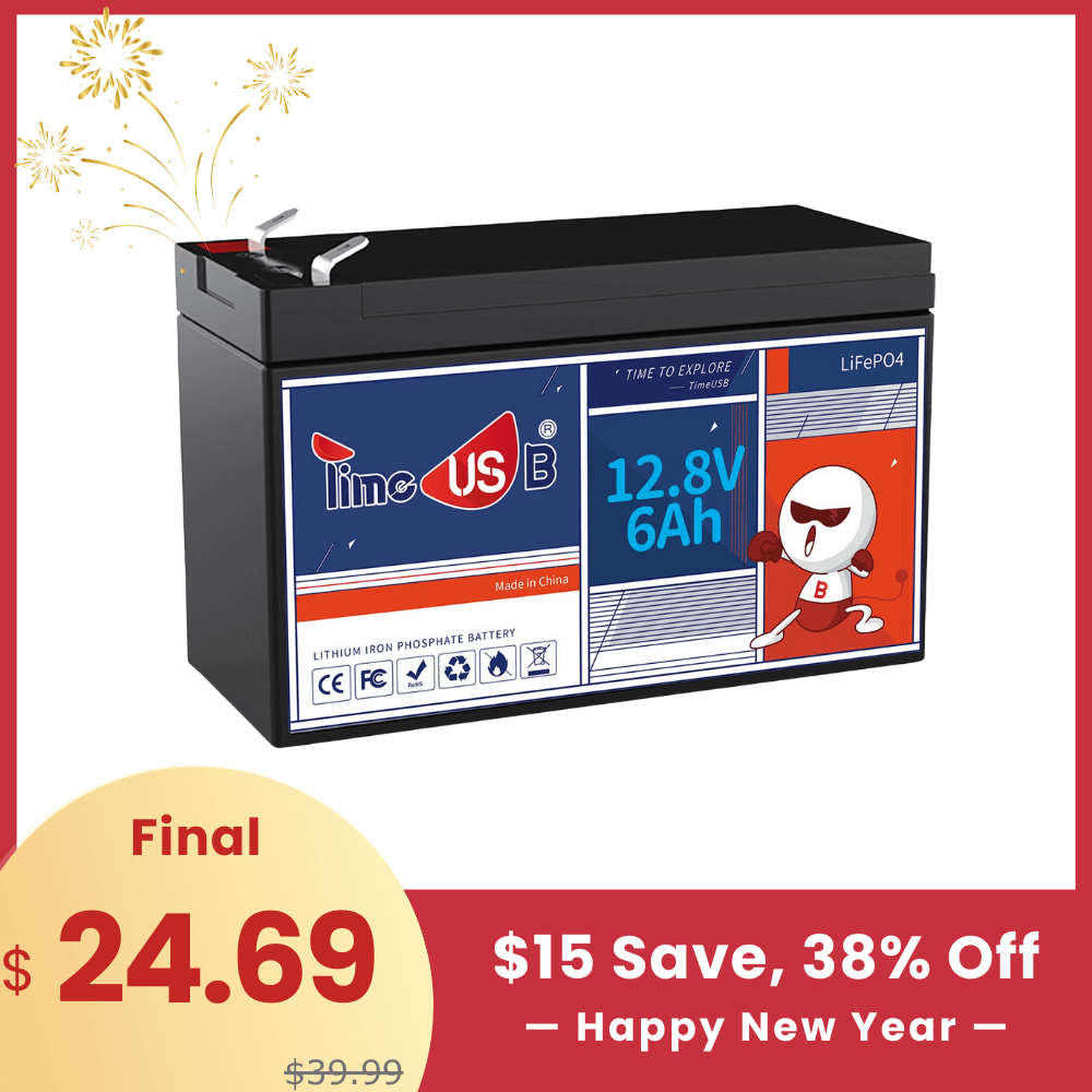 【🔥New Year Sale】Timeusb 12V 6Ah Battery LiFePO4