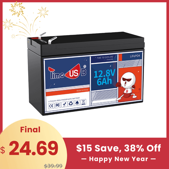 【🔥New Year Sale】Timeusb 12V 6Ah Battery LiFePO4