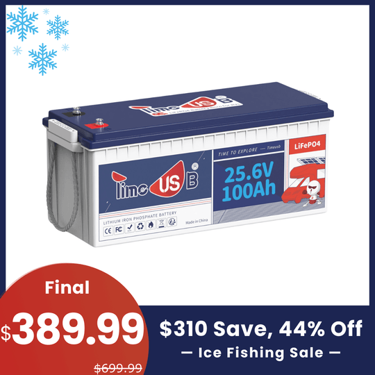 【🎣Ice Fishing Sale】Timeusb 24V 100Ah LiFePO4 Lithium Battery