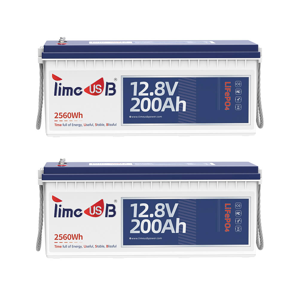 2pack Timeusb 12V 200Ah LiFePO4 battery