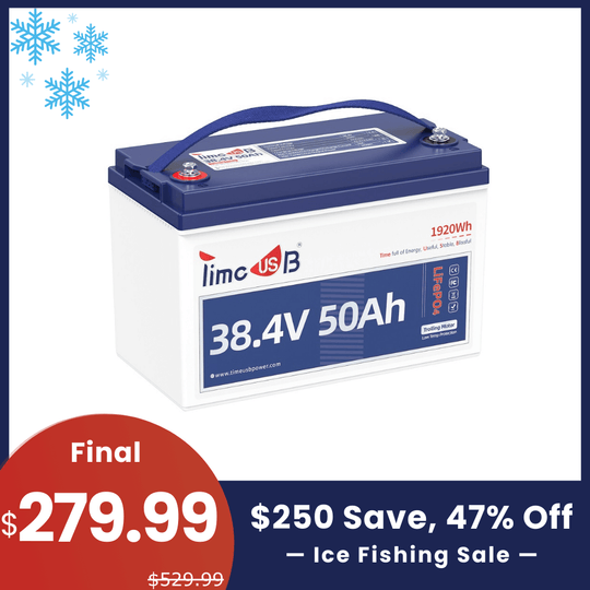 【🎣Ice Fishing Sale】Timeusb 36V Lithium Trolling Motor Battery 50Ah with Low-Temperature Protection