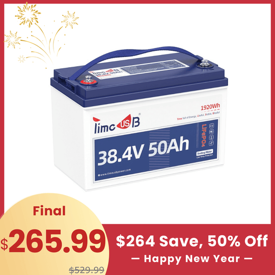 【🔥New Year Sale】Timeusb 36V Lithium Trolling Motor Battery 50Ah with Low-Temperature Protection