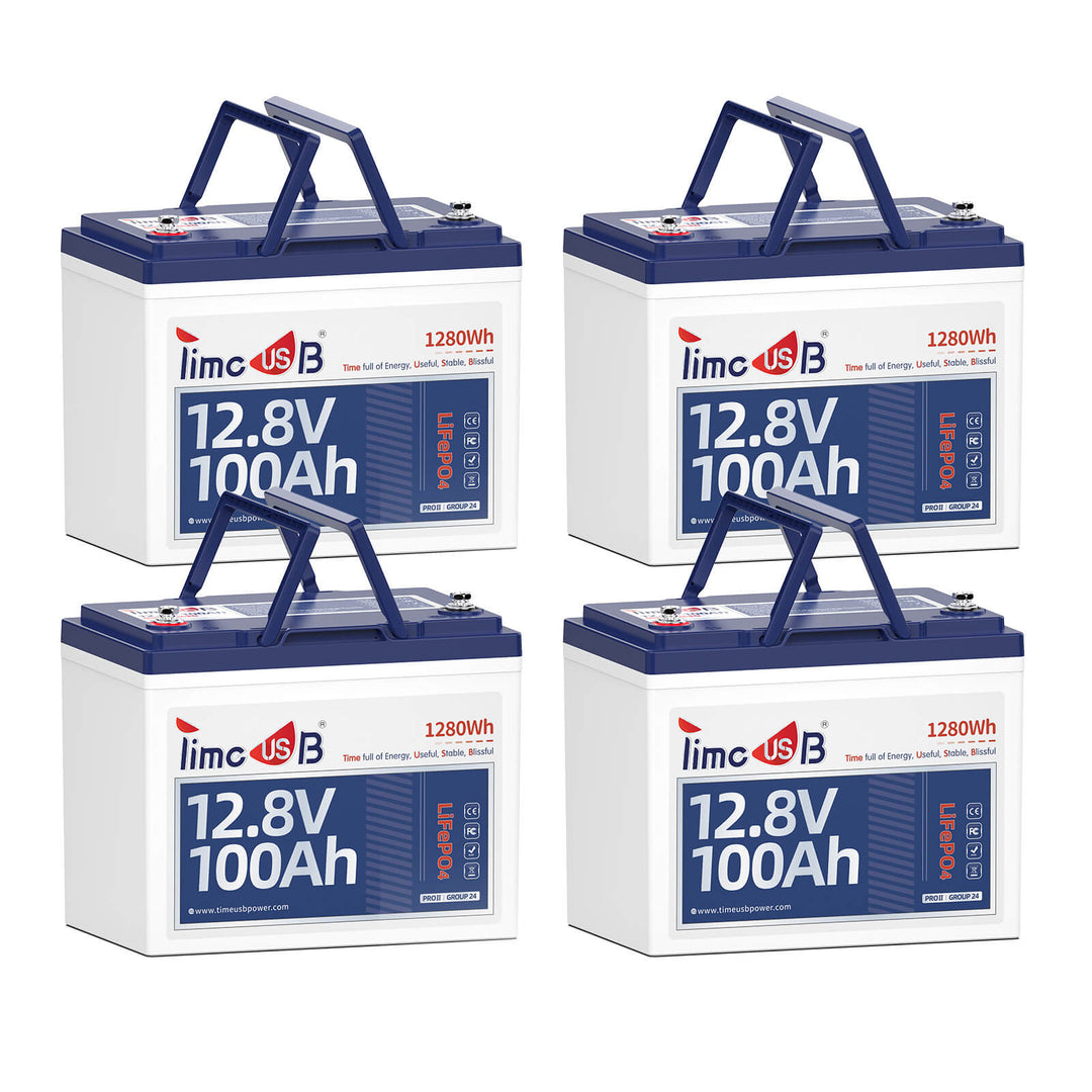 4 pack 12V 100Ah group24 lithium battery