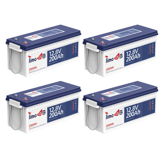 4pack Timeusb 12V 200Ah LiFePO4 battery