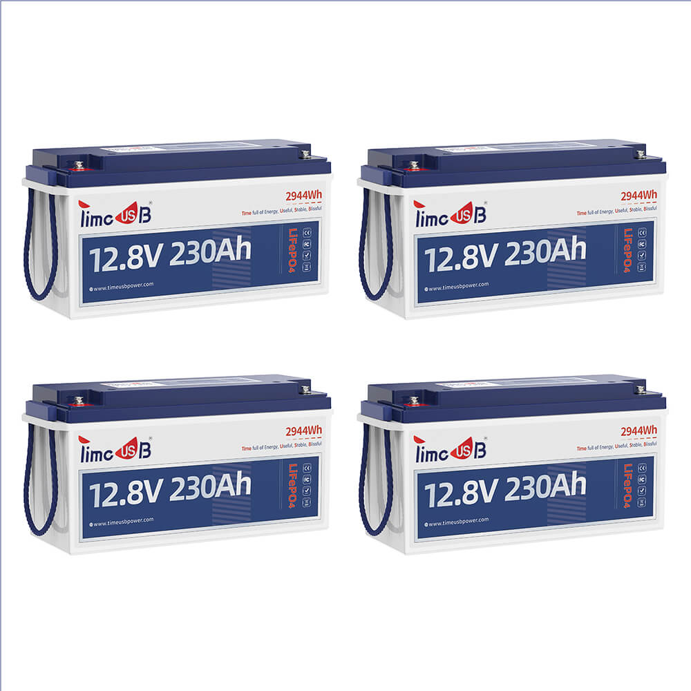 4 pcs of Timeusb 12V 230Ah LiFePO4 battery