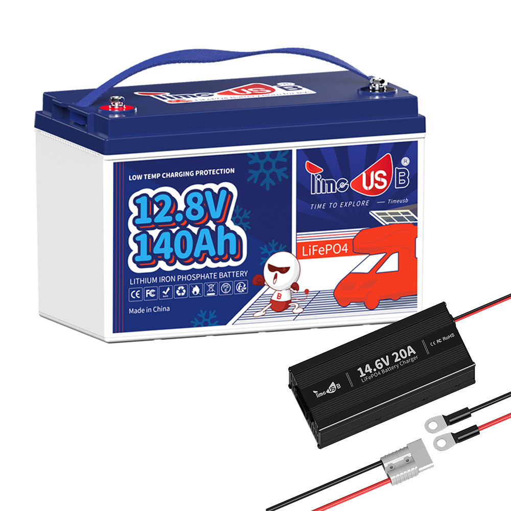 Timeusb 24V 100Ah LiFePO4 Lithium Battery for RVs Off-grid Home