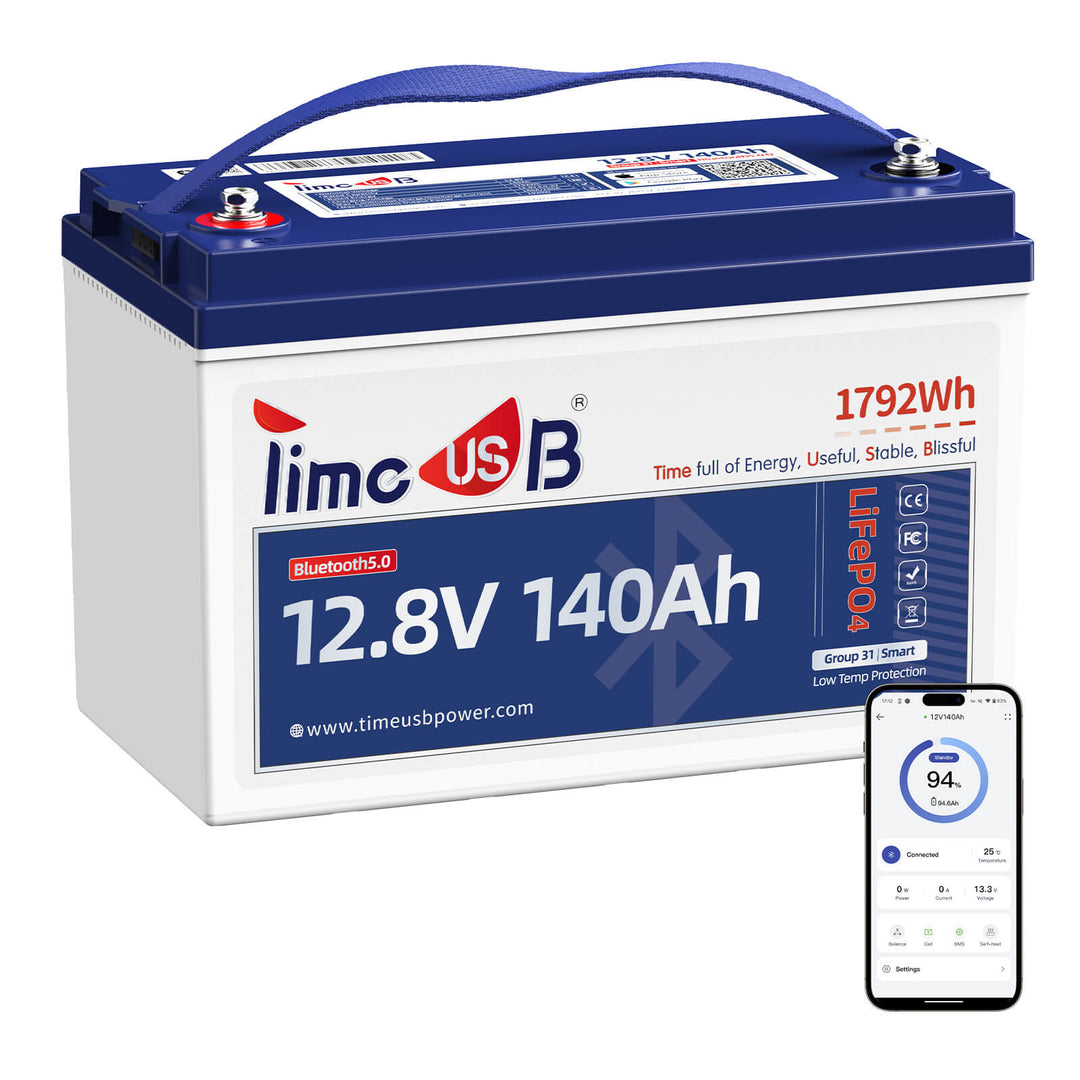 Timeusb 12V 140Ah smart bluetooth lithium battery