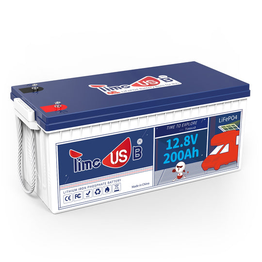 Timeusb 12V 200Ah battery, Build-In 100A BMS