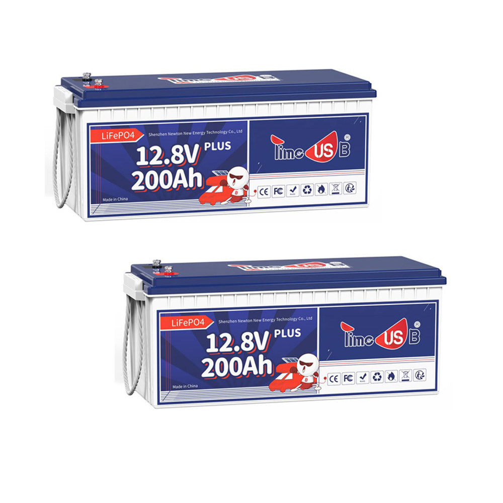 2 pieces Timeusb 12V 200Ah Plus LiFePO4 Batteries