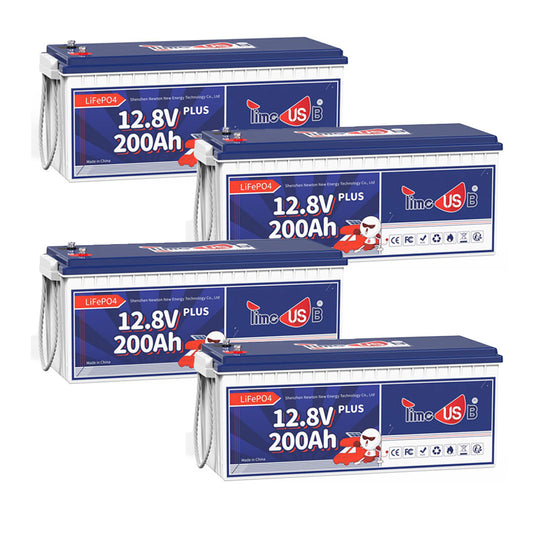 4 pieces Timeusb 12V 200Ah Plus LiFePO4 Batteries