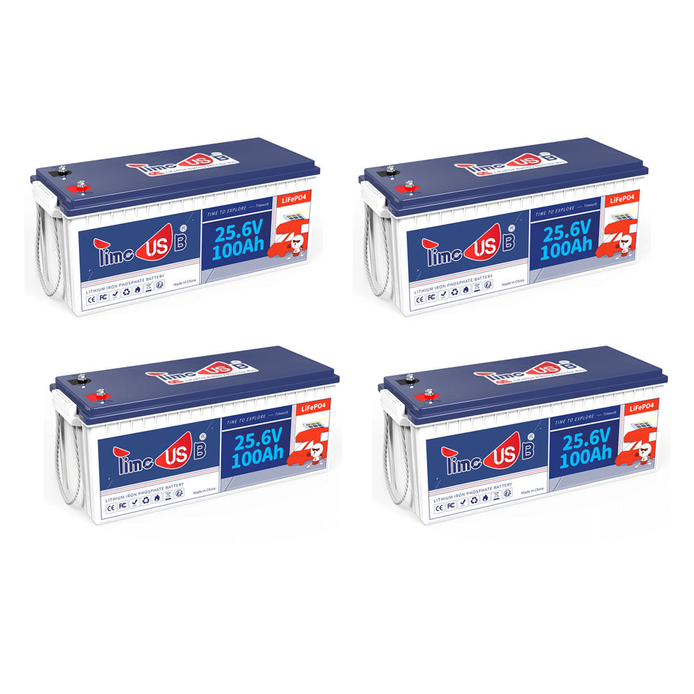 Timeusb 24V 100Ah LiFePO4 Lithium Battery for RVs Off-grid Home