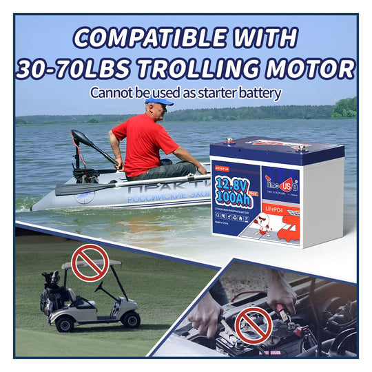 Group 24 LiFePO4 Battery Compatible with Trolling Motor