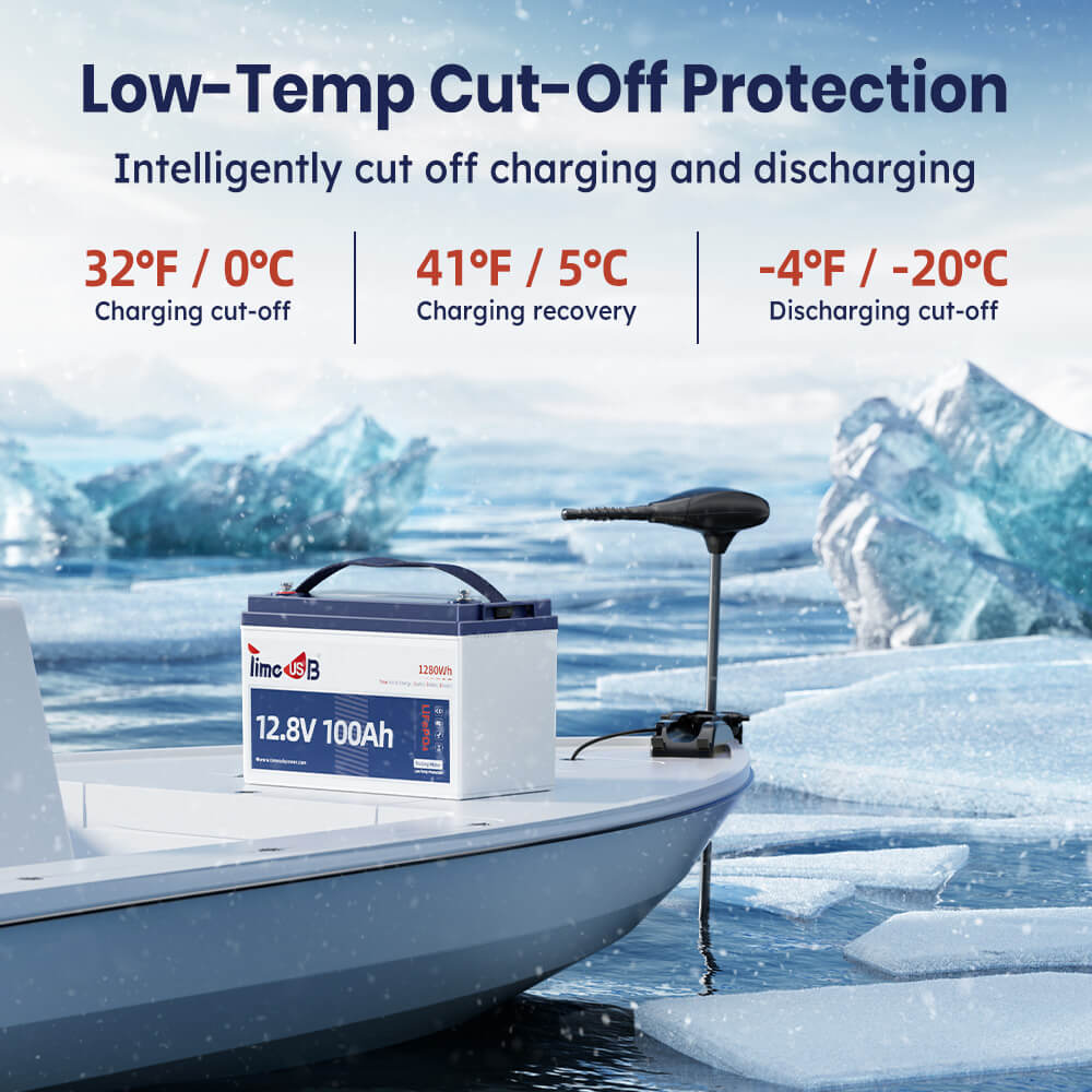 low-temp cut-off protection of 12V 100Ah TM Battery for Trolling Motor