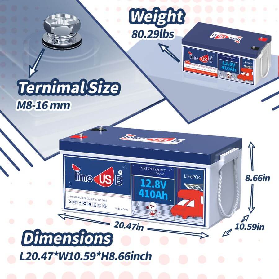 Second-hand Timeusb 12V 410Ah LiFePO4 battery